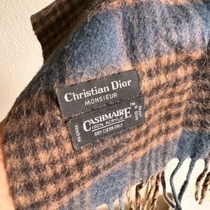 Authentic Vintage Christian Dior Monsieur Cashmaire Plaid Scarf